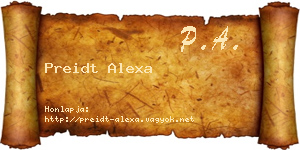 Preidt Alexa névjegykártya