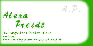 alexa preidt business card
